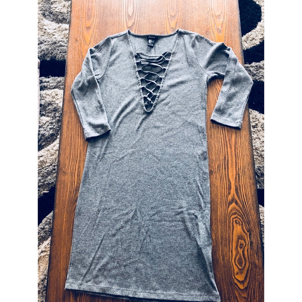 Gray Midi bodycon dress